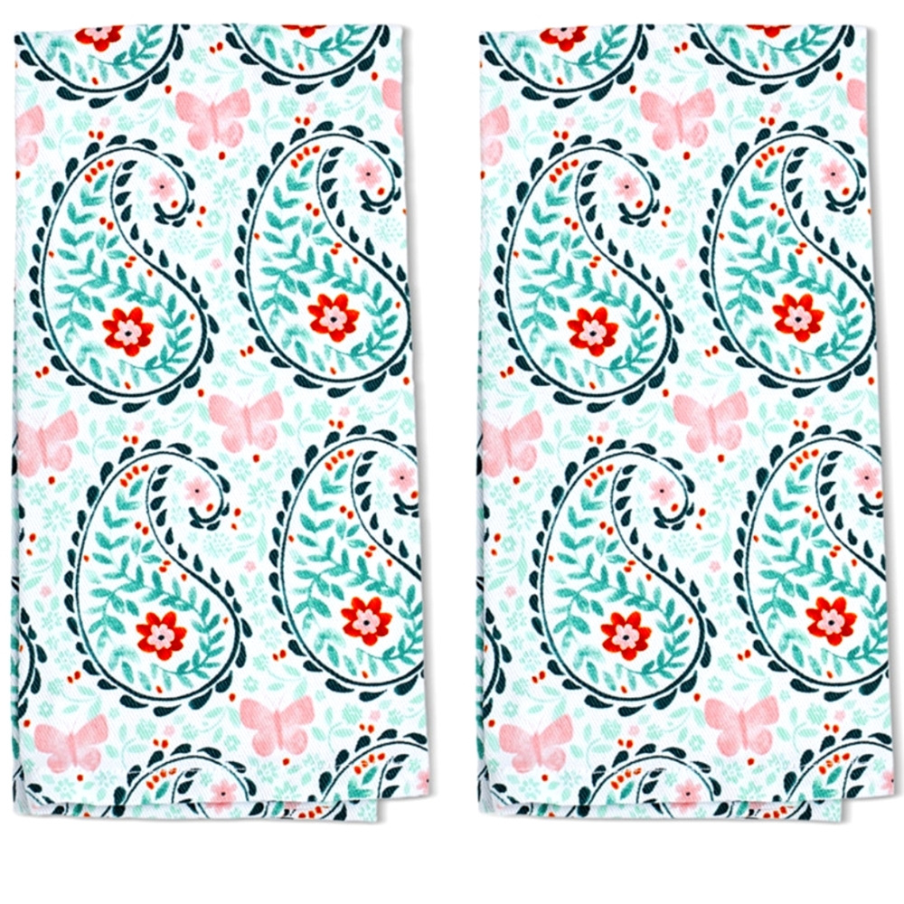 🆕 DOLLY PARTON Collection Paisley Dish Towels Set of 2